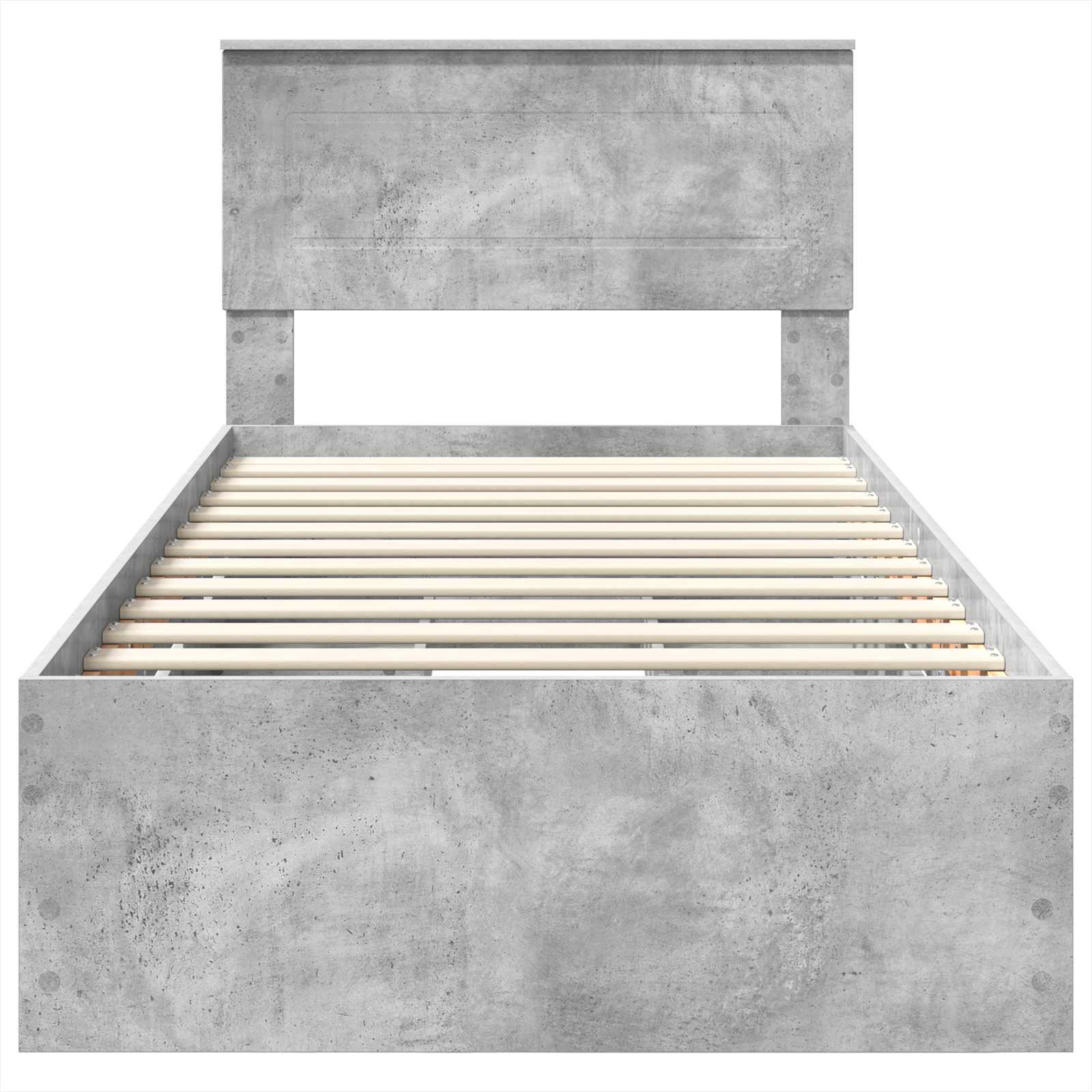 Sengestel med skuffe Beton Grå 90 x 200 cm Ingeniørtræ