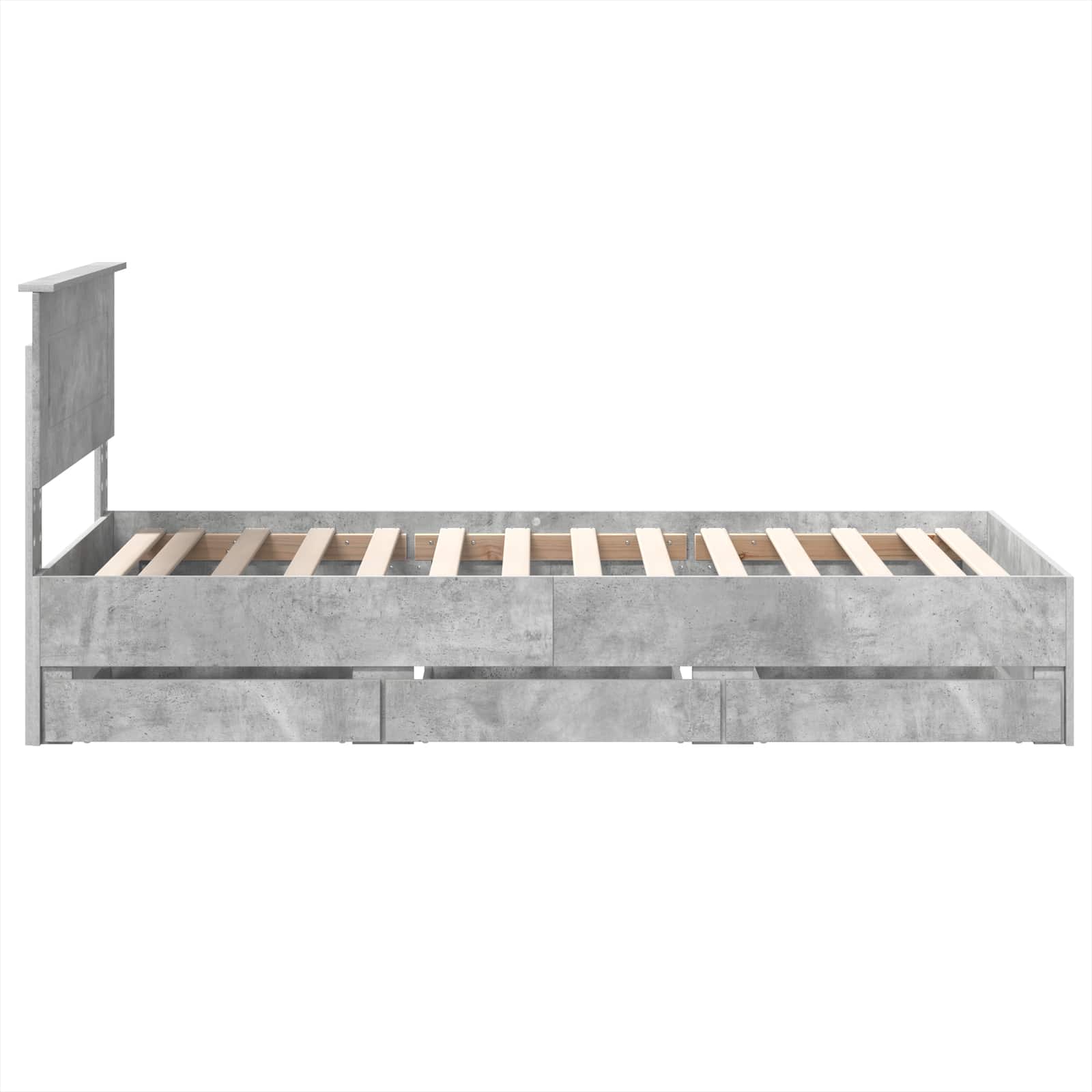 Sengestel med skuffe Beton Grå 90 x 200 cm Ingeniørtræ