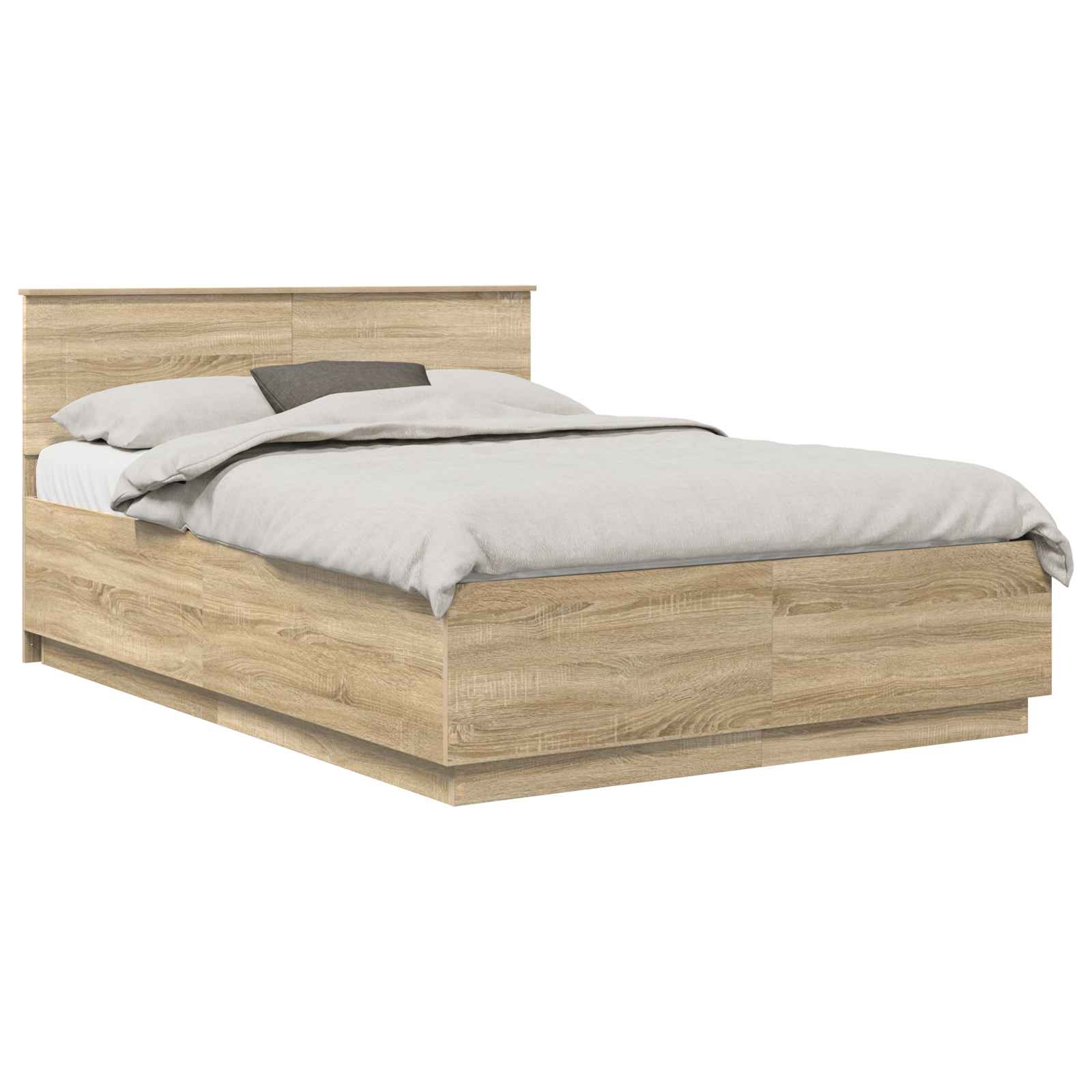 Sengestel med hovedgærde Sonoma eg 140 x 190 cm Konstrueret træ