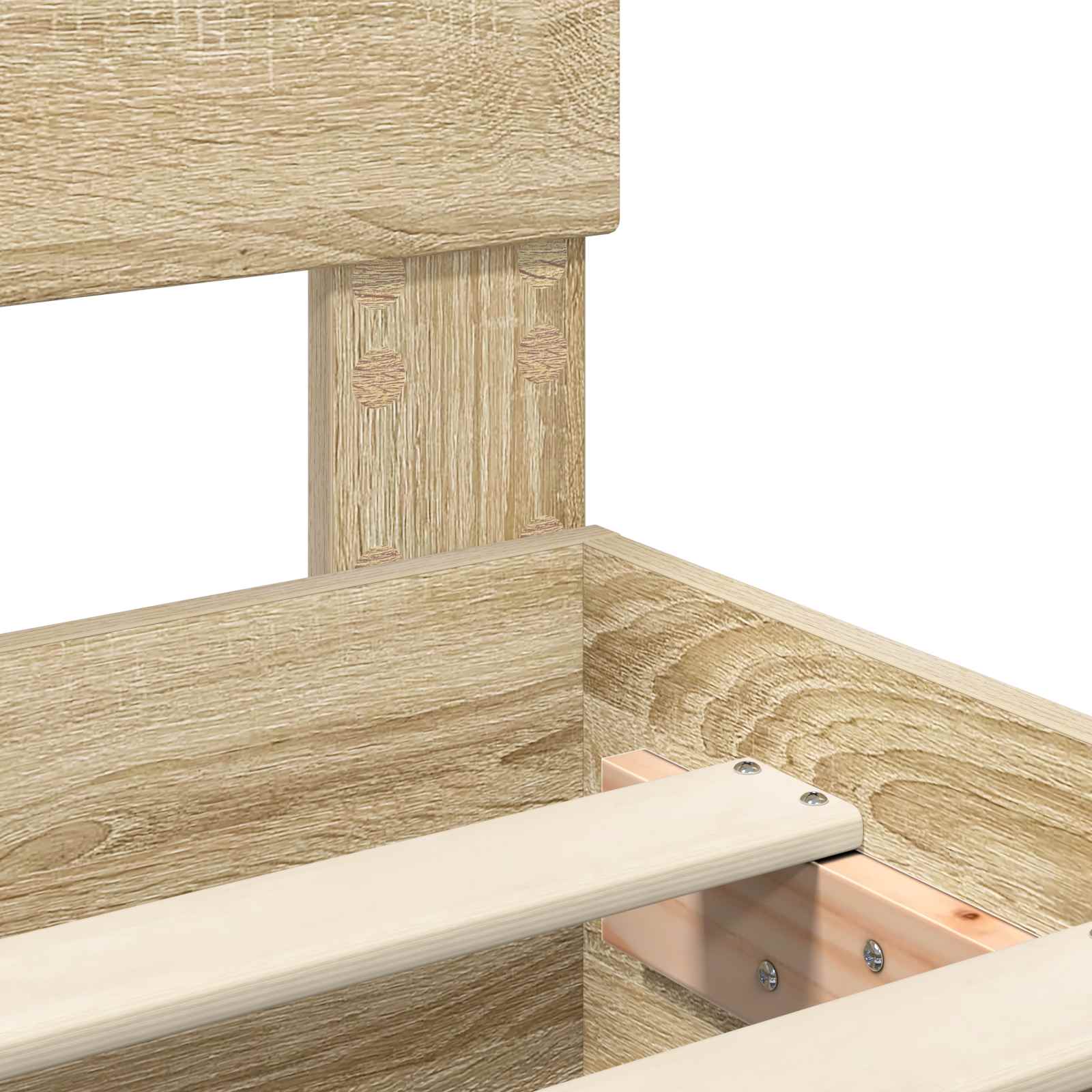 Sengestel med hovedgærde Sonoma eg 140 x 200 cm Konstrueret træ