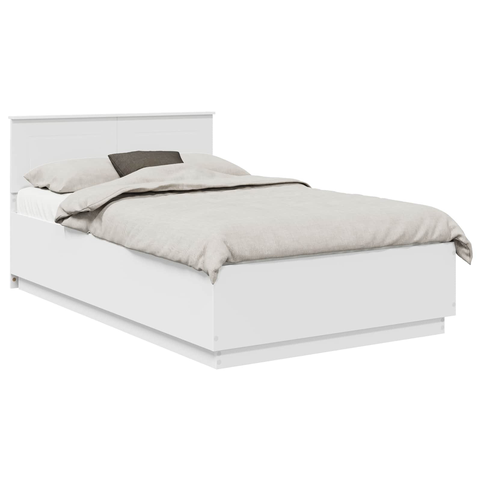 Sengestel med hovedgærde Hvid 135 x 190 cm Konstrueret træ