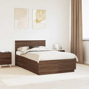 Sengestel med hovedgærde Brun eg 120 x 190 cm Konstrueret træ