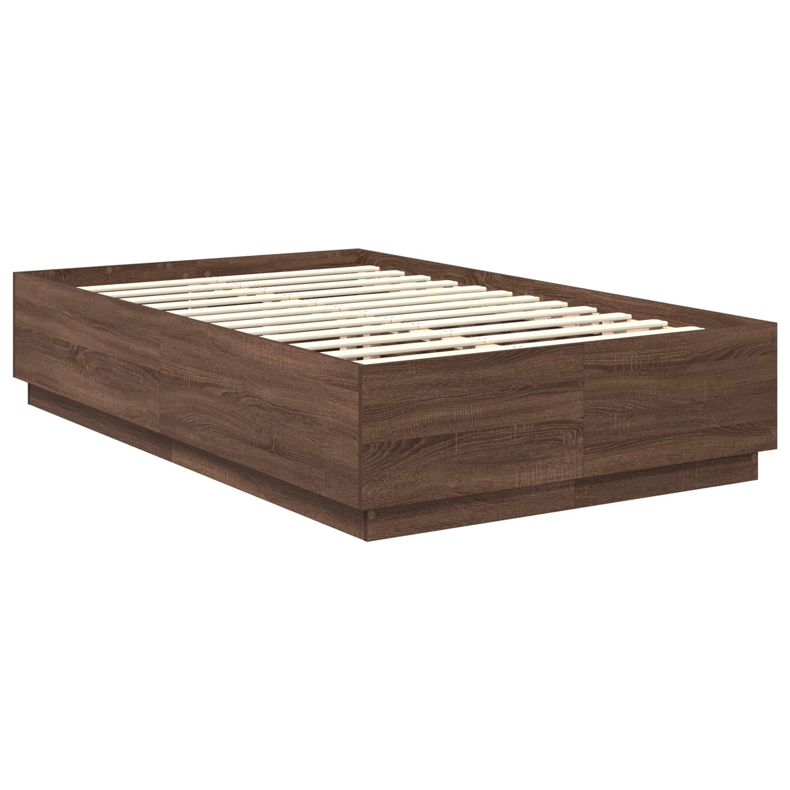 Sengestel med hovedgærde Brun eg 120 x 190 cm Konstrueret træ