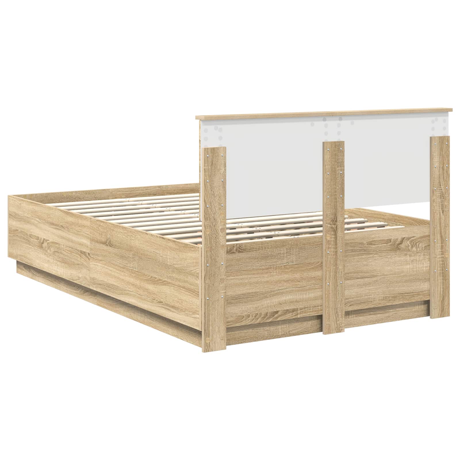 Sengestel med hovedgærde Sonoma eg 120 x 200 cm Konstrueret træ