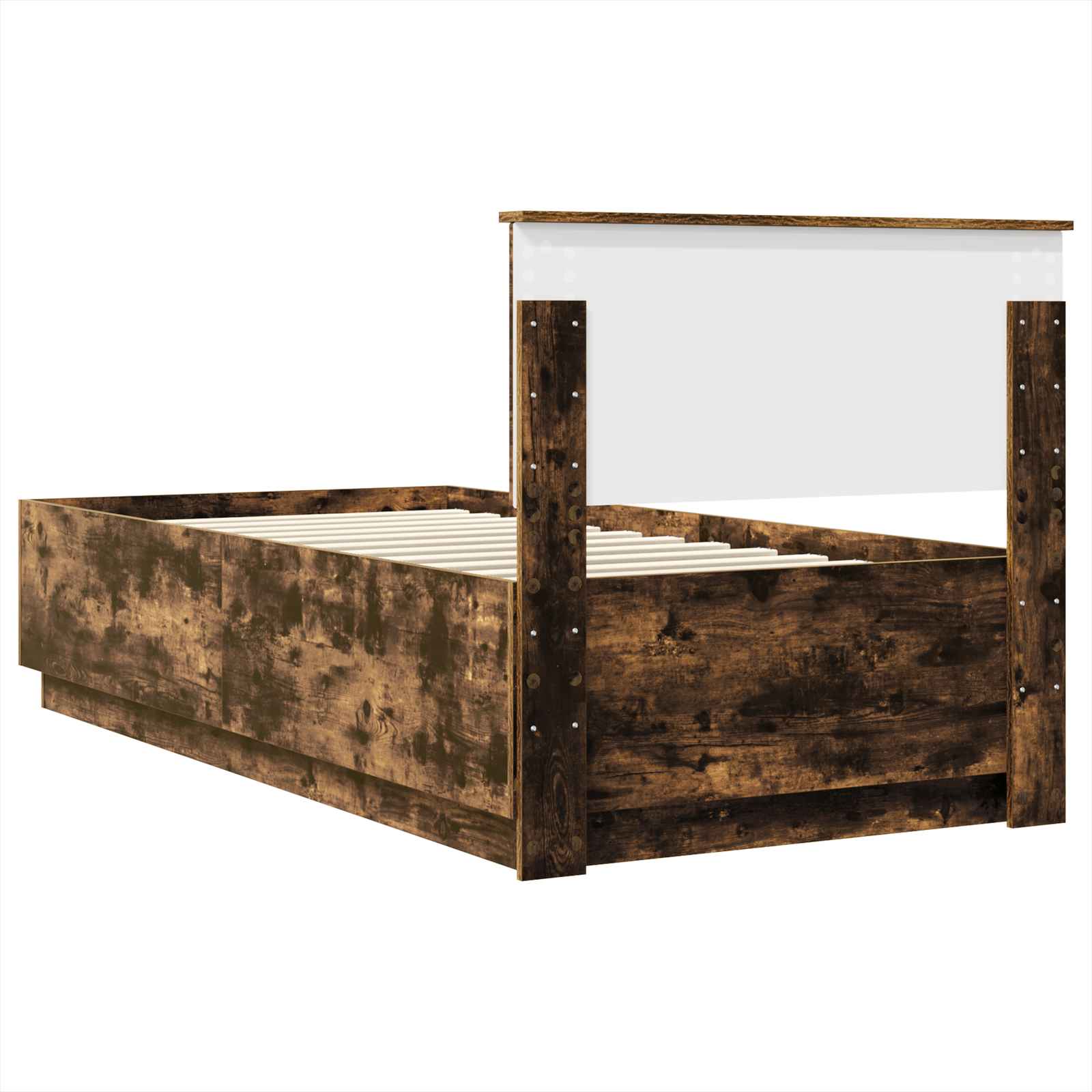 Sengestel med hovedgærde Røget eg 100 x 200 cm Konstrueret træ