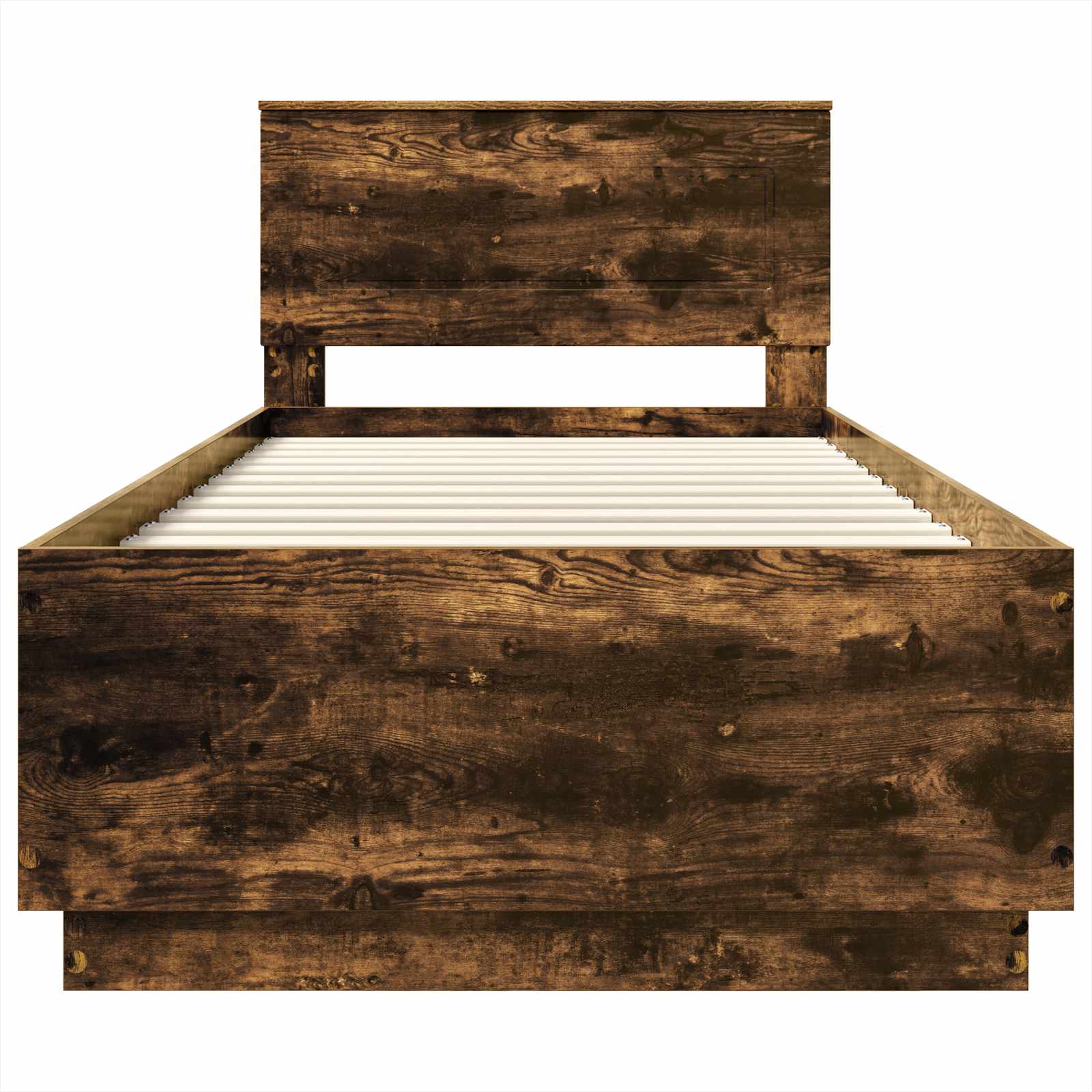 Sengestel med hovedgærde Røget eg 100 x 200 cm Konstrueret træ