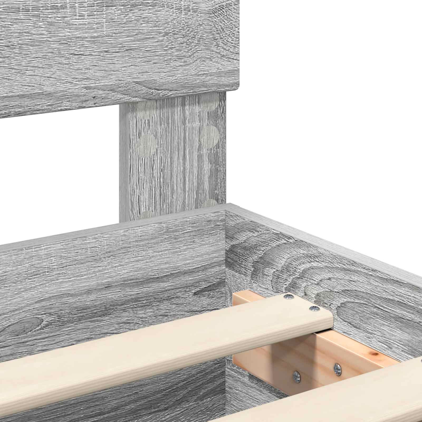 Sengestel med hovedgærde Grå Sonoma 90 x 200 cm Konstrueret træ