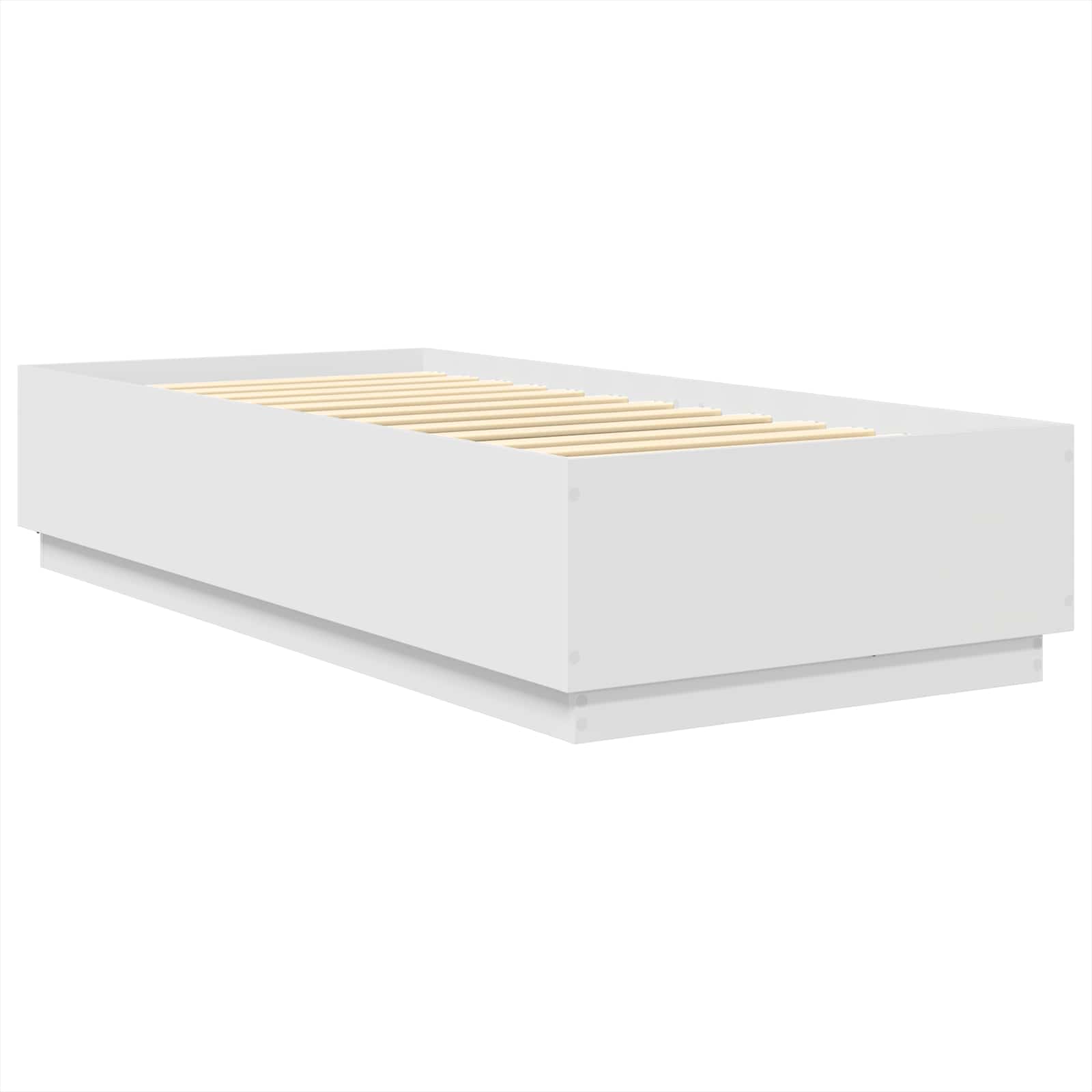Sengestel med LED -strimmellys Hvid 70 x 190 cm Konstrueret træ
