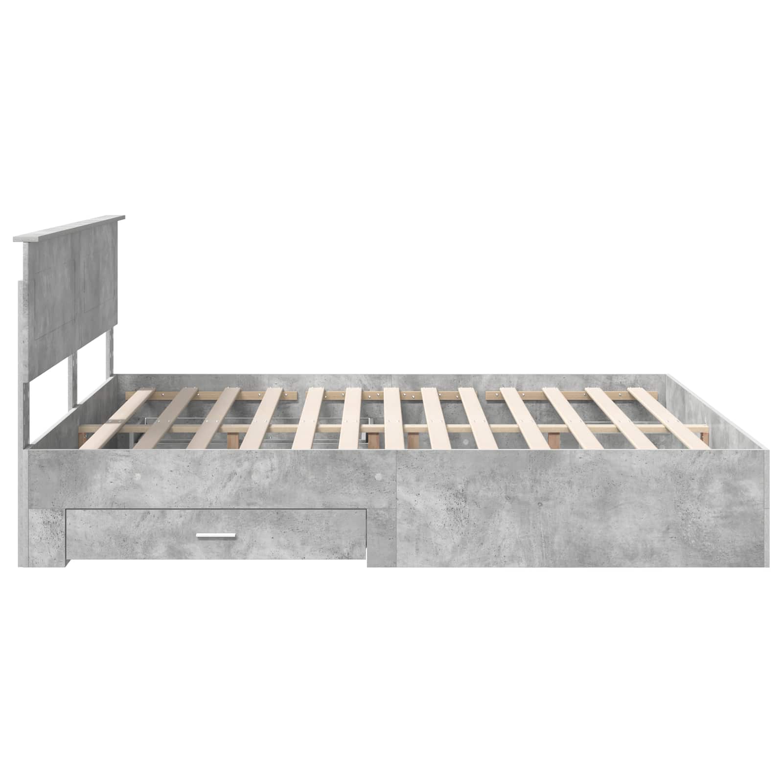 Sengestel med hovedgærde Beton Grå 200 x 200 cm Konstrueret træ