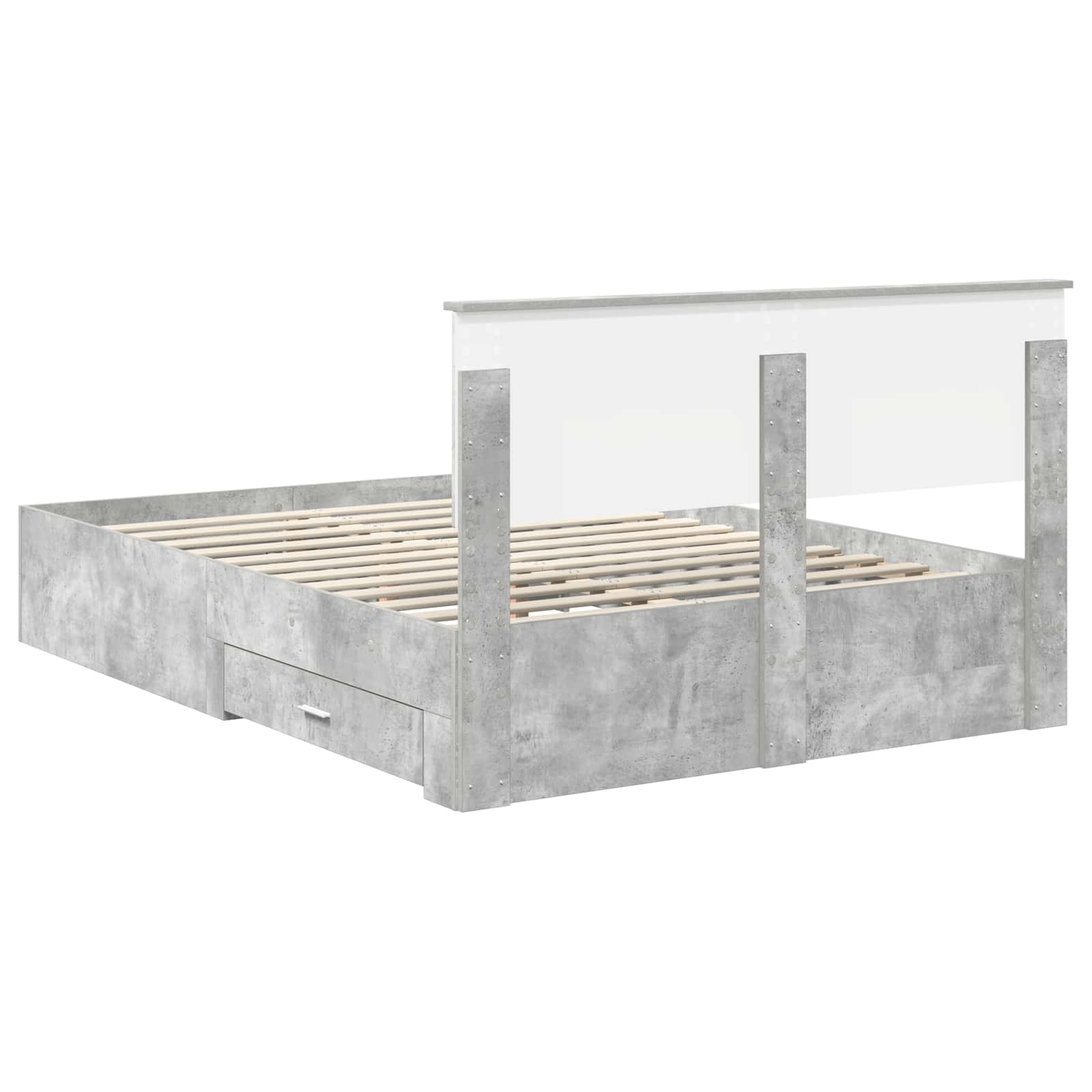 Sengestel med hovedgærde Beton Grå 160 x 200 cm Konstrueret træ