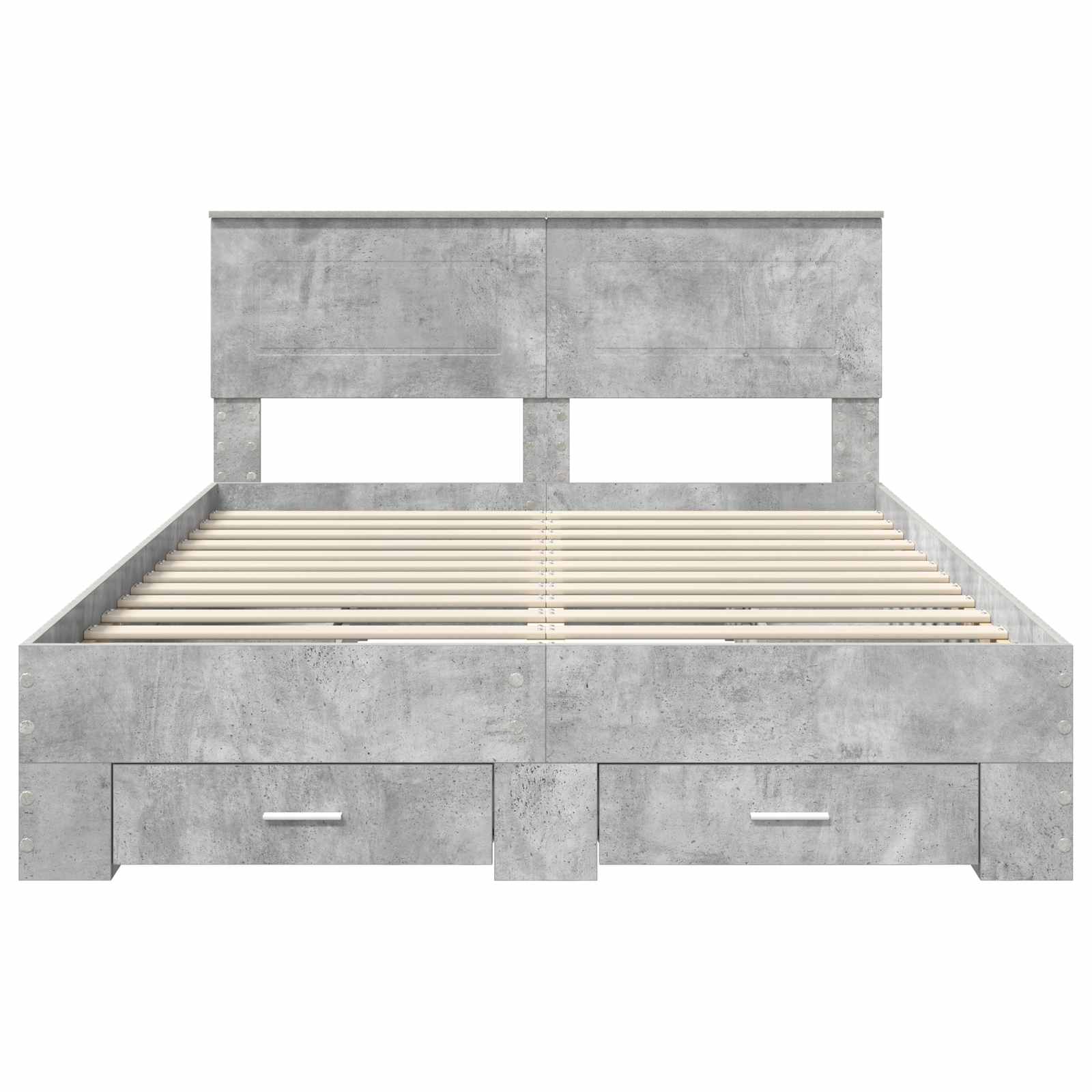 Sengestel med hovedgærde Beton Grå 160 x 200 cm Konstrueret træ