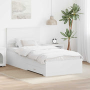Sengestel med hovedgærde Hvid 90 x 190 cm Konstrueret træ