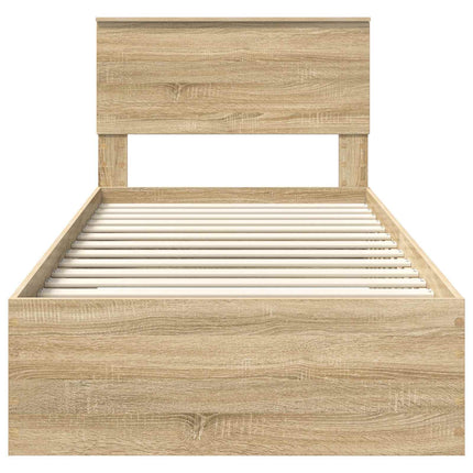 Sengestel med skuffe Sonoma eg 90 x 200 cm Konstrueret træ