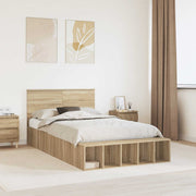 Sengestel med hylde Sonoma eg 120 x 190 cm Konstrueret træ
