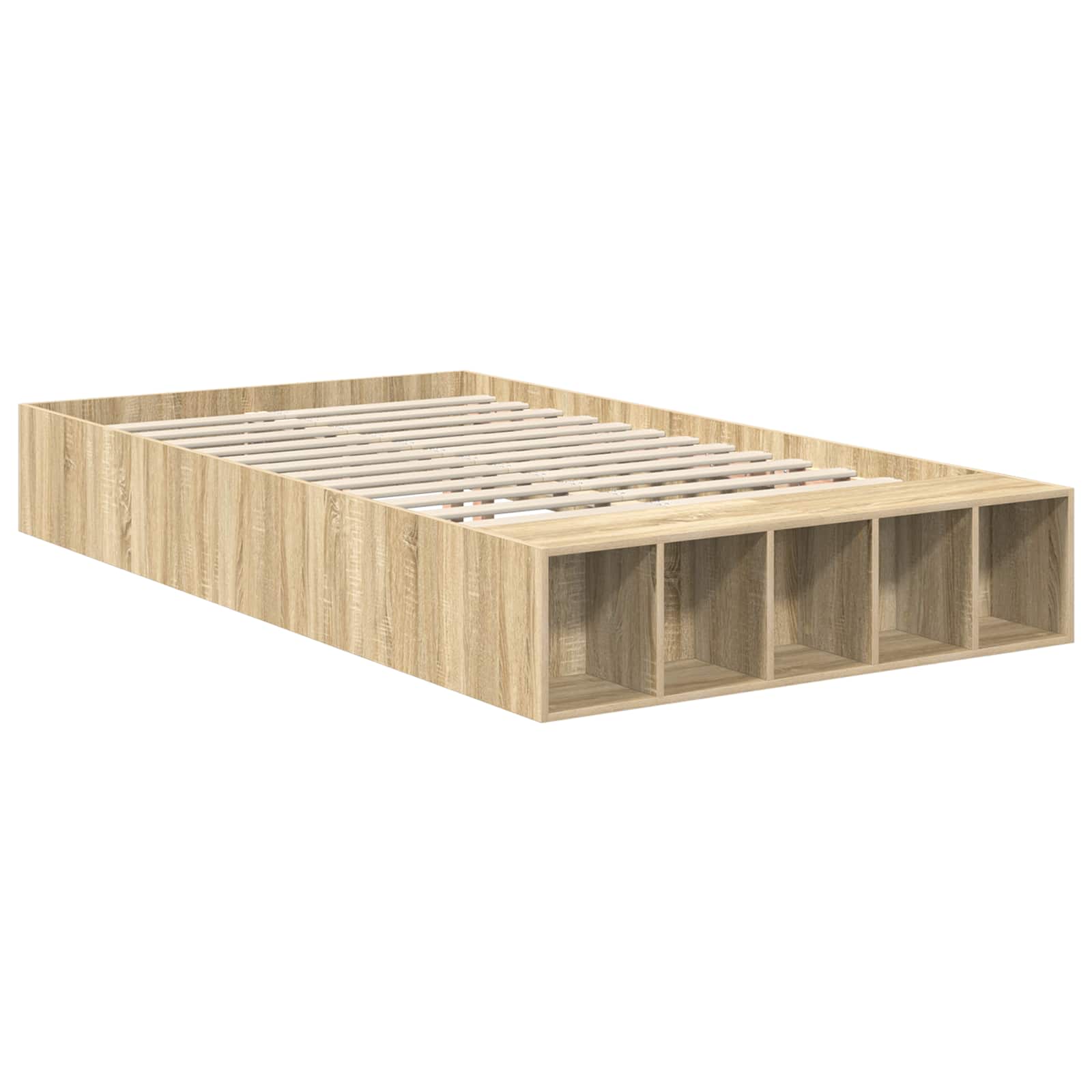 Sengestel med hylde Sonoma eg 120 x 190 cm Konstrueret træ