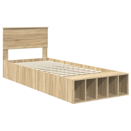Sengestel med hylde Sonoma eg 90 x 190 cm Konstrueret træ