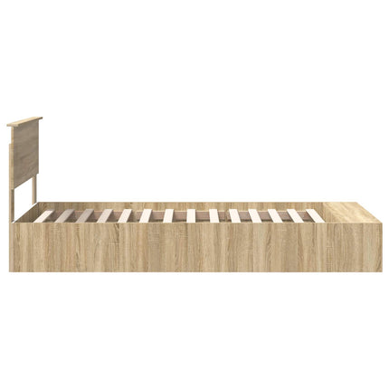 Sengestel med hylde Sonoma eg 90 x 190 cm Konstrueret træ