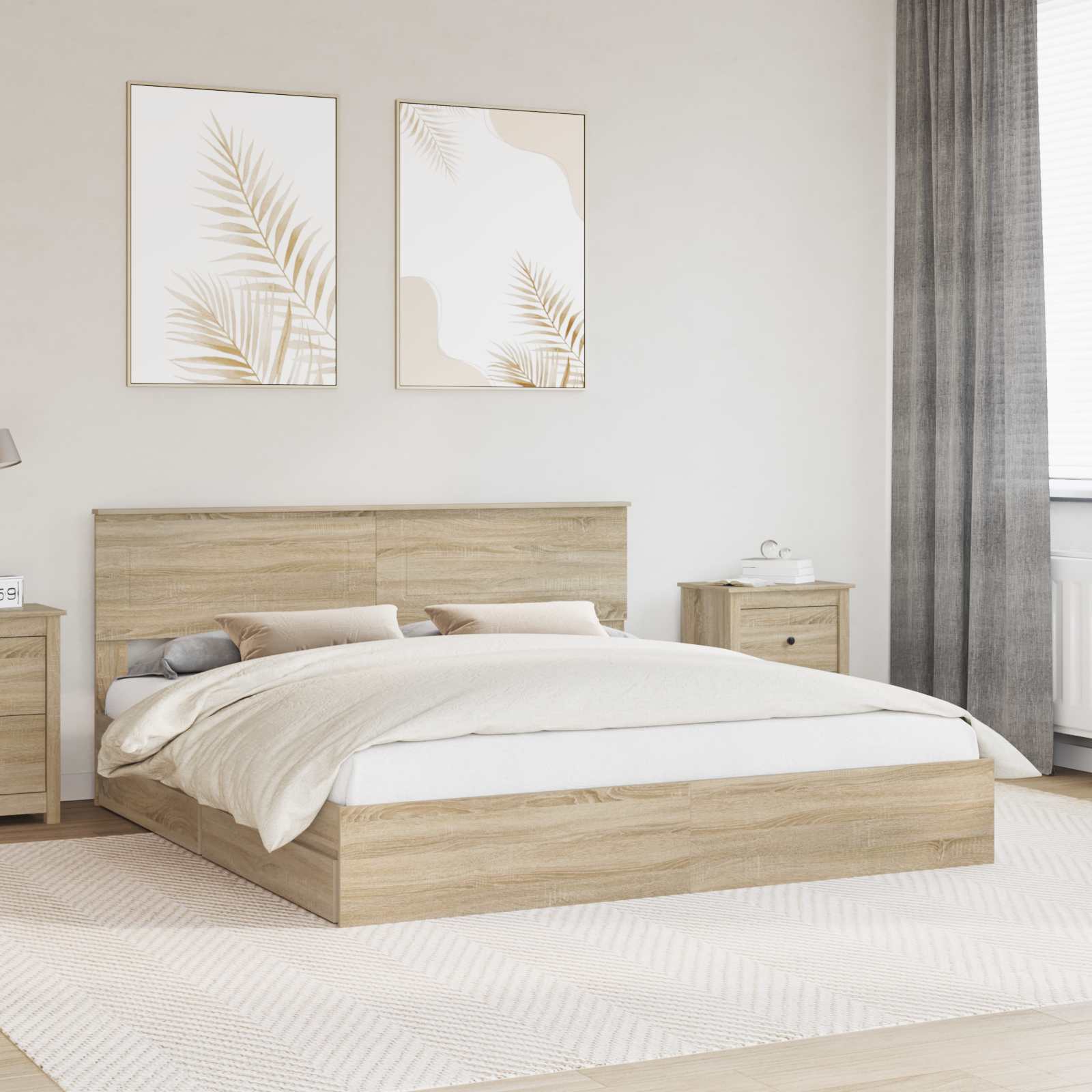 Opbevaringsseng Sonoma eg 180 x 200 cm Konstrueret træ