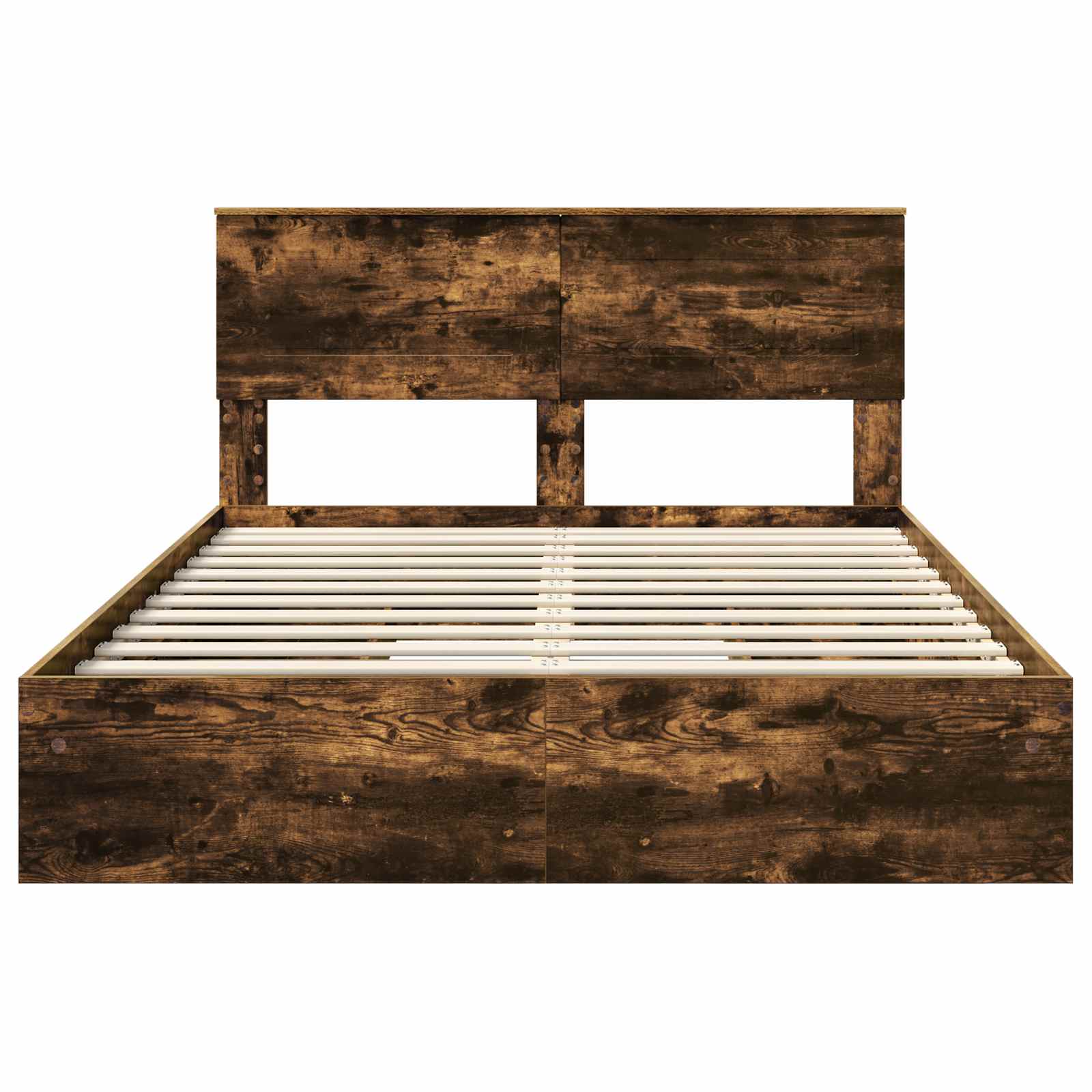 Opbevaringsseng Røget eg 160 x 200 cm Konstrueret træ
