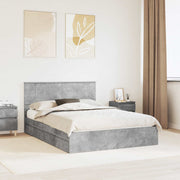 Opbevaringsseng Beton Grå 150 x 200 cm Konstrueret træ