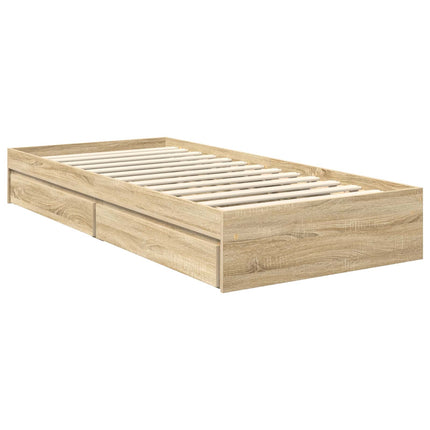 Opbevaringsseng Justerbar Sonoma eg 90 x 190 cm Konstrueret træ