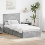 Opbevaringsseng Beton Grå 90 x 190 cm Konstrueret træ