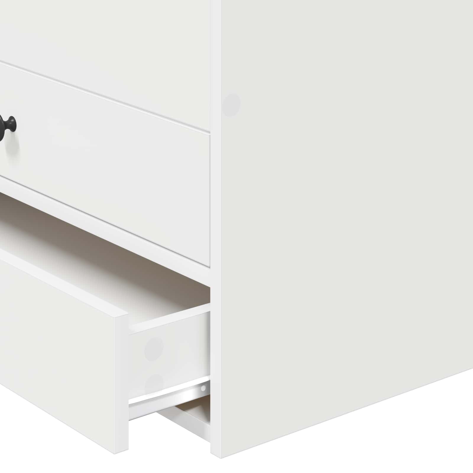 Daybed med skuffe Hvid og sort 90 x 200 cm Konstrueret træ