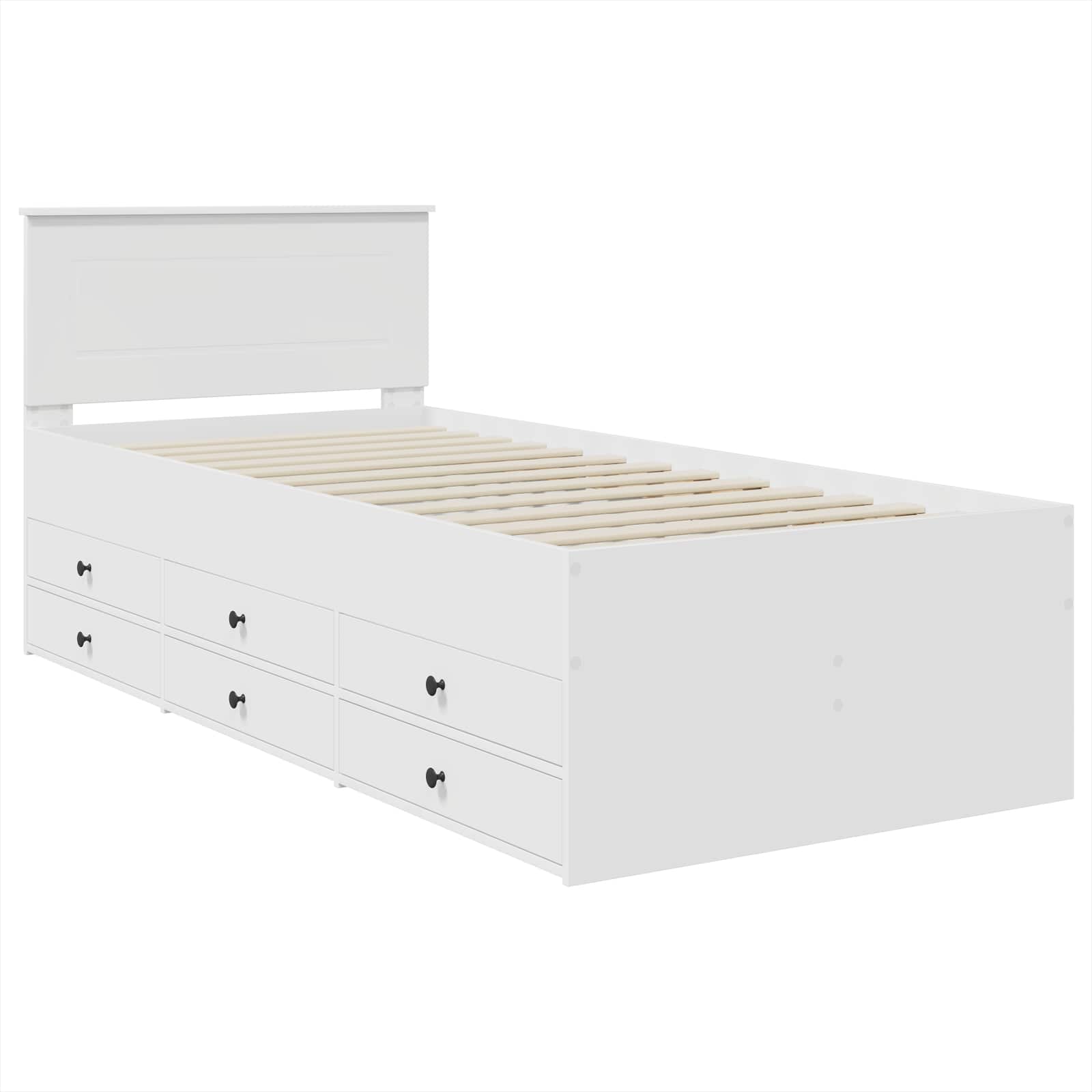 Daybed med skuffe Hvid og sort 90 x 200 cm Konstrueret træ