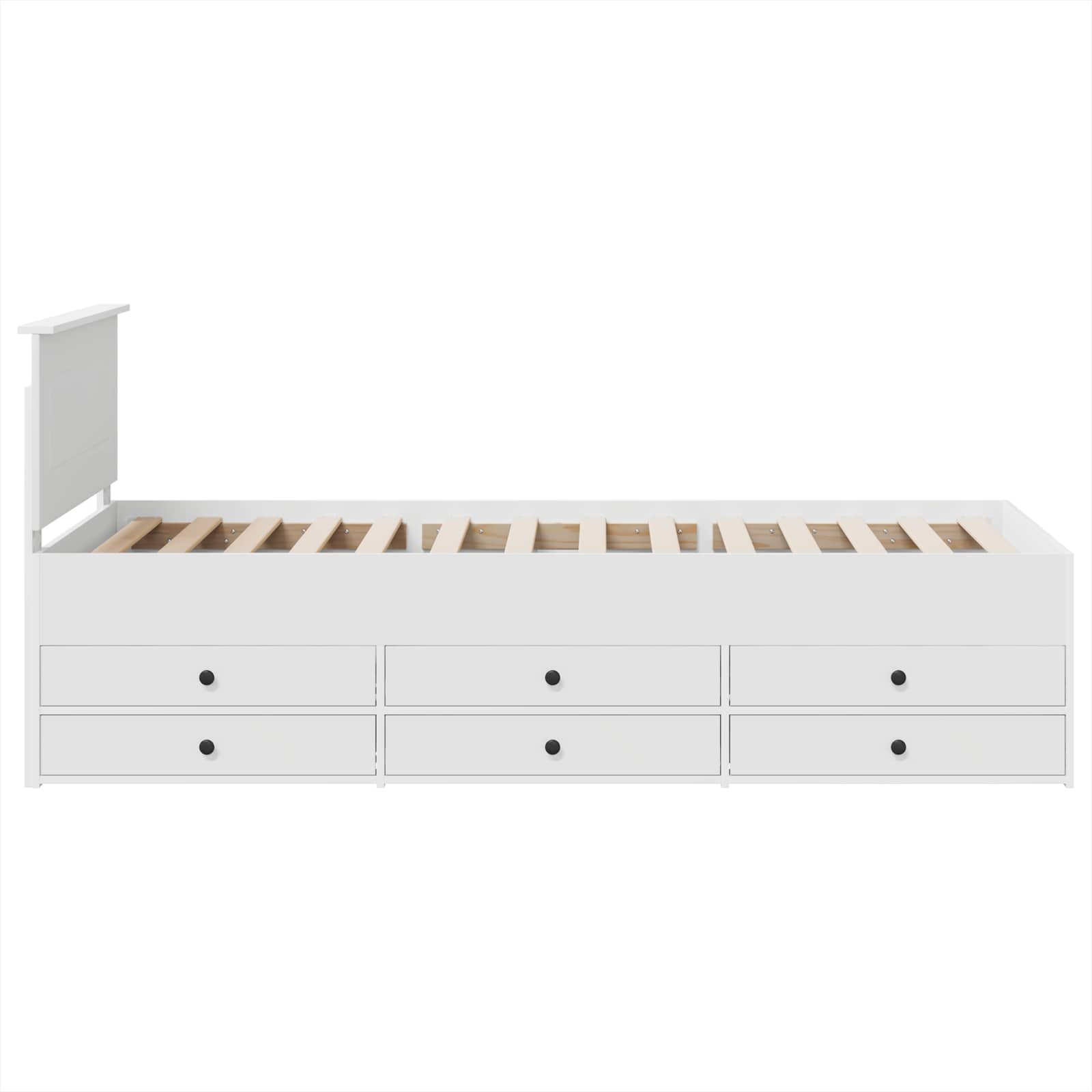 Daybed med skuffe Hvid og sort 90 x 200 cm Konstrueret træ