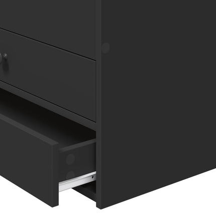 Daybed med skuffe Sort 90 x 200 cm Konstrueret træ