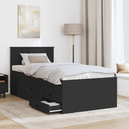 Daybed med skuffe Sort 90 x 200 cm Konstrueret træ