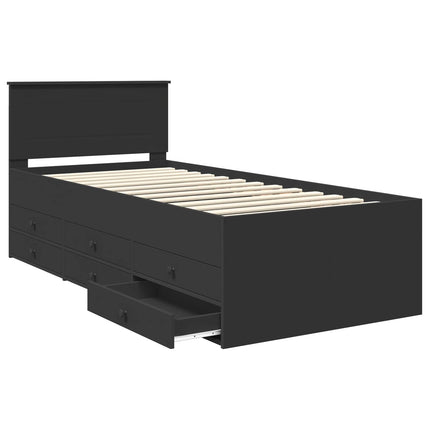 Daybed med skuffe Sort 90 x 200 cm Konstrueret træ