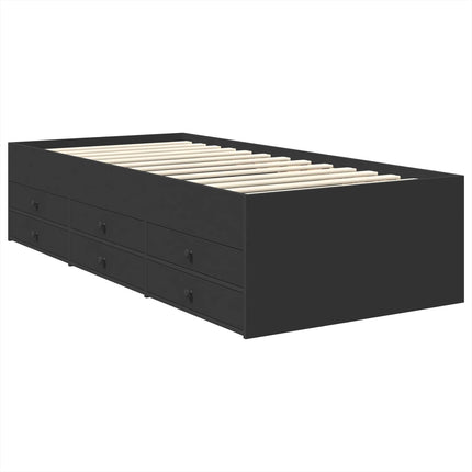 Daybed med skuffe Sort 90 x 200 cm Konstrueret træ