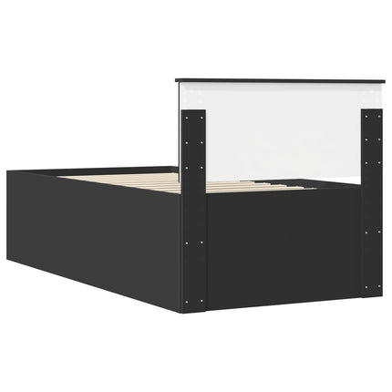 Daybed med skuffe Sort 90 x 200 cm Konstrueret træ
