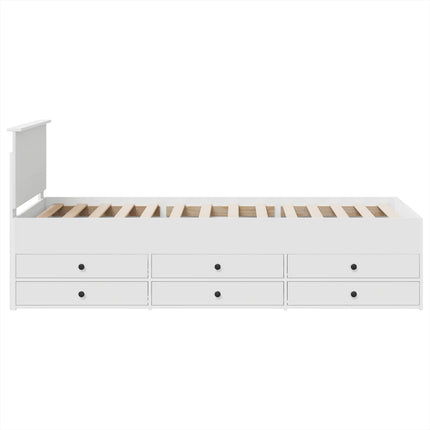 Daybed med skuffe Hvid og sort 75 x 190 cm Konstrueret træ