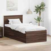 Sengestel med hovedgærde Brun eg 75 x 190 cm Konstrueret træ