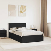 Sengestel med hovedgærde Sort 120 x 190 cm Konstrueret træ
