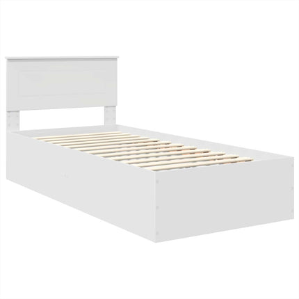 Sengestel med hovedgærde Hvid 100 x 200 cm Konstrueret træ