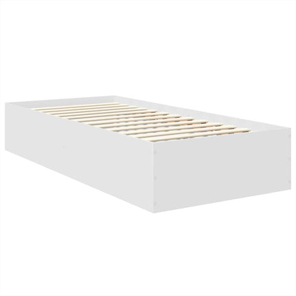 Sengestel med hovedgærde Hvid 100 x 200 cm Konstrueret træ