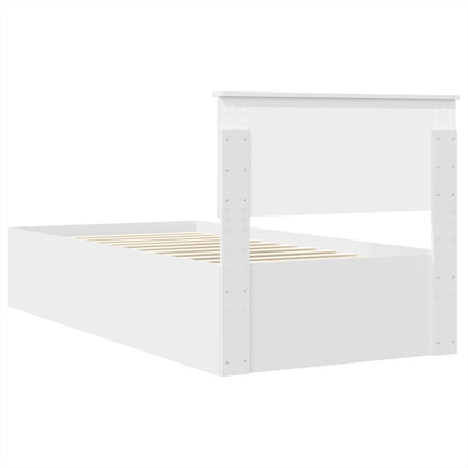Sengestel med hovedgærde Hvid 90 x 190 cm Konstrueret træ