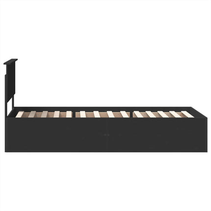 Sengestel med hovedgærde Sort 90 x 190 cm Konstrueret træ