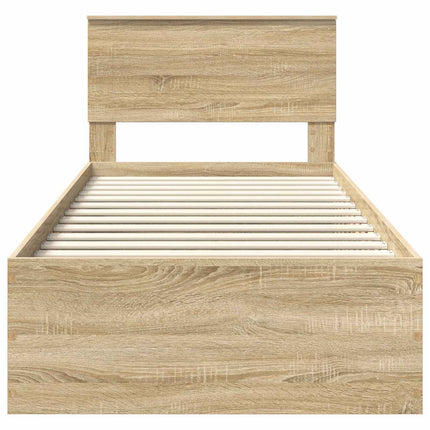 Sengestel med hovedgærde Sonoma eg 90 x 190 cm Konstrueret træ