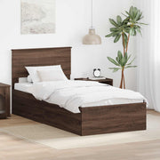 Sengestel med hovedgærde Brun eg 75 x 190 cm Konstrueret træ