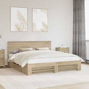 Sengestel med hovedgærde Sonoma eg 180 x 200 cm Konstrueret træ