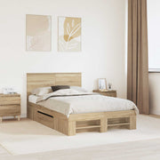 Sengestel med hovedgærde Sonoma eg 137 x 203 cm Konstrueret træ