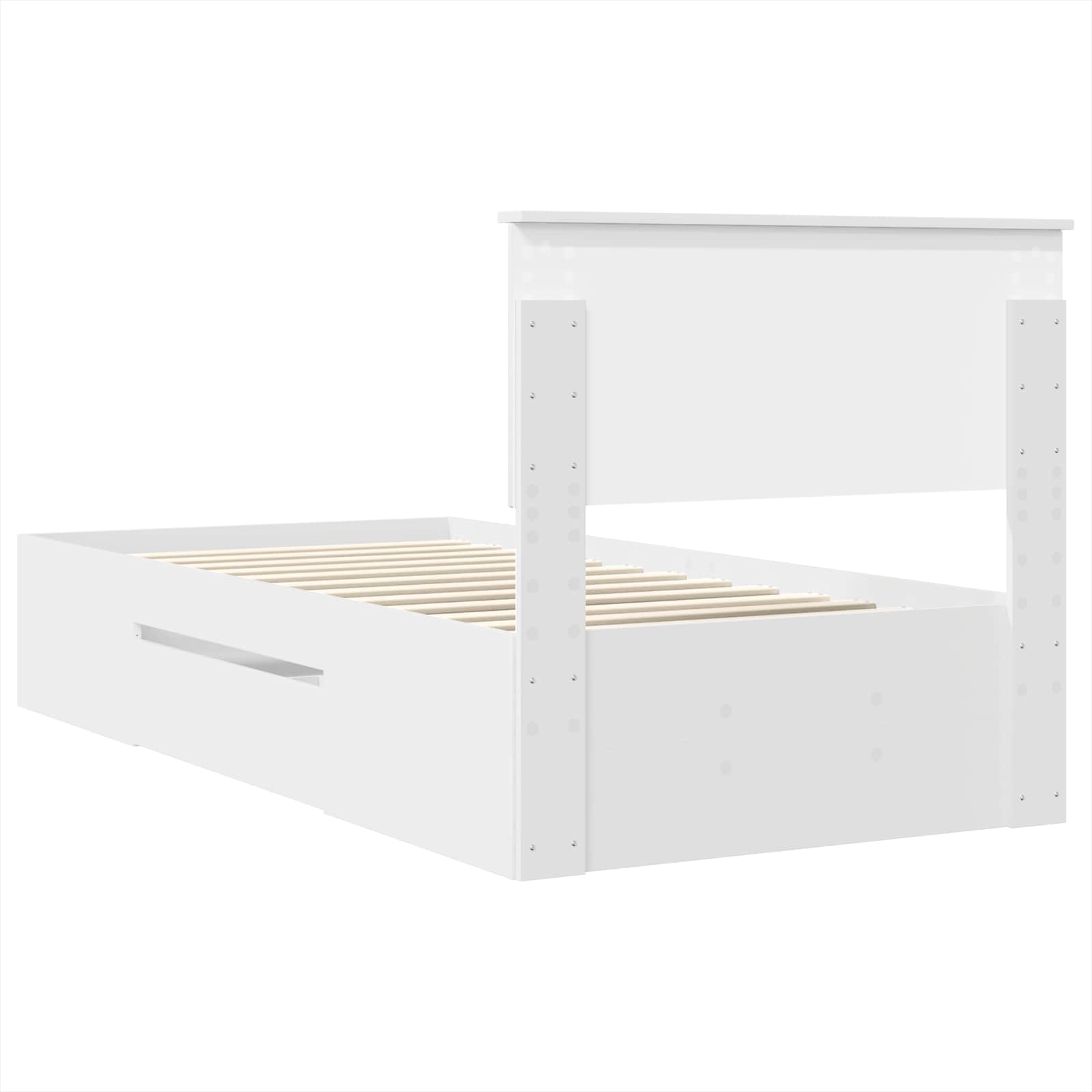 Sengestel med hovedgærde Hvid 80 x 200 cm Konstrueret træ
