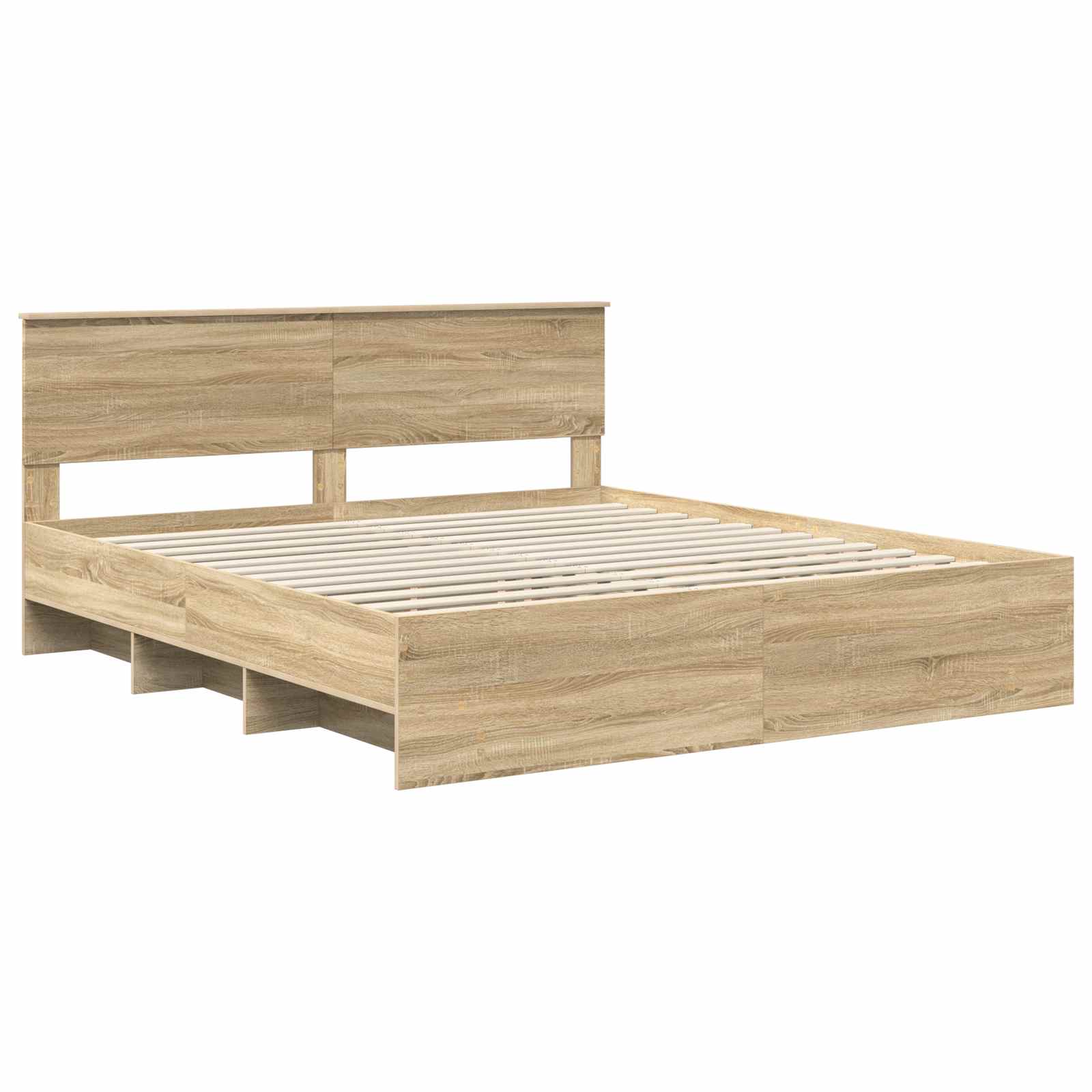 Sengestel med hovedgærde Sonoma eg 200 x 200 cm Konstrueret træ