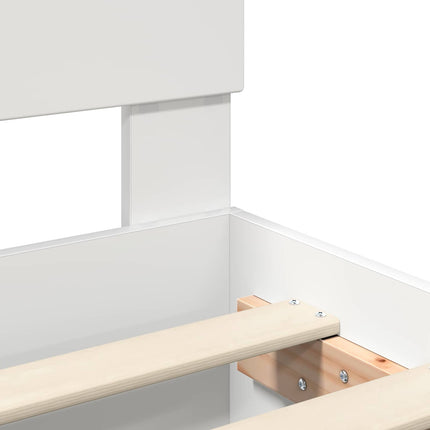 Sengestel med hovedgærde Hvid 140 x 200 cm Konstrueret træ