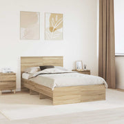 Sengestel med hovedgærde Sonoma eg 120 x 123 cm Konstrueret træ