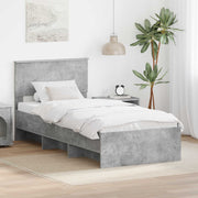 Sengestel med hovedgærde Beton Grå 120 x 123 cm Konstrueret træ